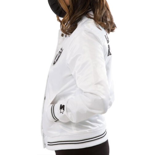 Women’s Raiders Las Vegas Satin Starter Jacket - Image 14