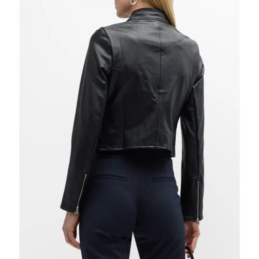 Women’s Like Leather Moto Jacket - Image 3