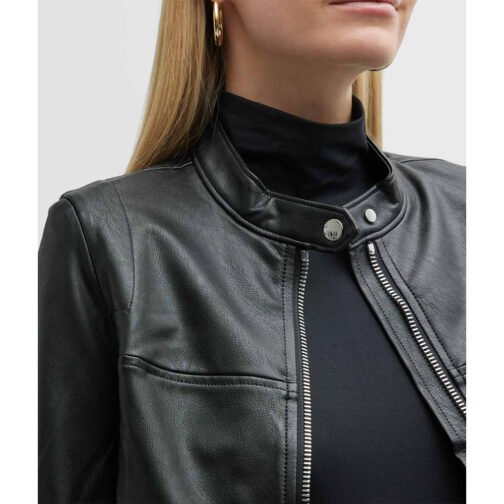 Women’s Like Leather Moto Jacket - Image 5