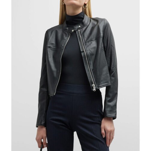 Women’s Like Leather Moto Jacket - Image 2