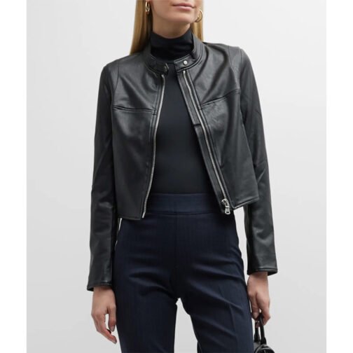 Women’s Like Leather Moto Jacket - Image 4