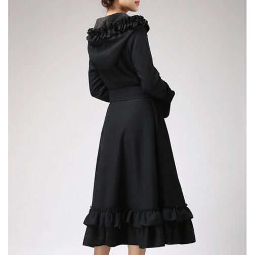 Women’s Wool Maxi Coat with Hood - Image 8