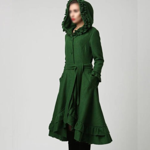 Women’s Wool Maxi Coat with Hood - Image 17