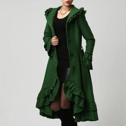Women’s Wool Maxi Coat with Hood - Image 13