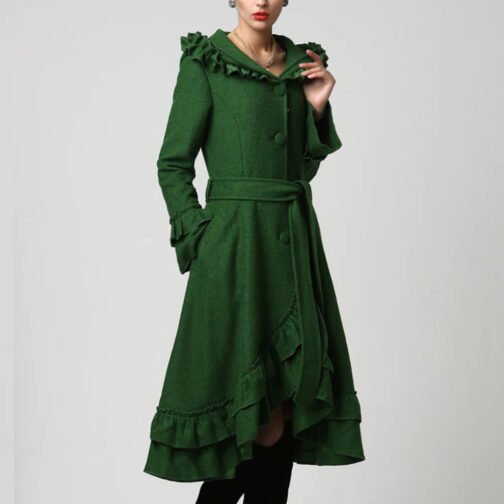 Women’s Wool Maxi Coat with Hood - Image 20