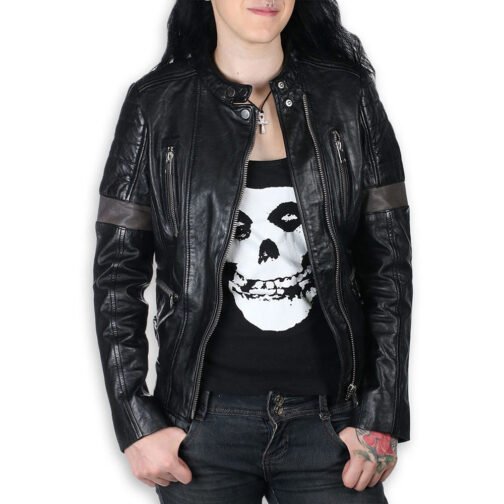 Women’s Megyn AC/DC Leather Jacket - Image 4
