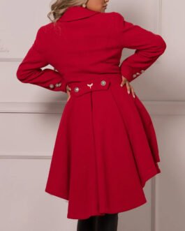Women’s Princess Red Wool Midi Coat