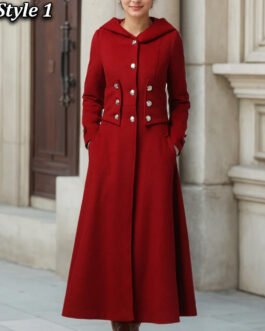 Women’s Hooded Military Wool Coat