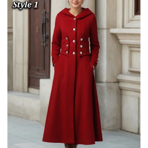 Women’s Hooded Military Wool Coat