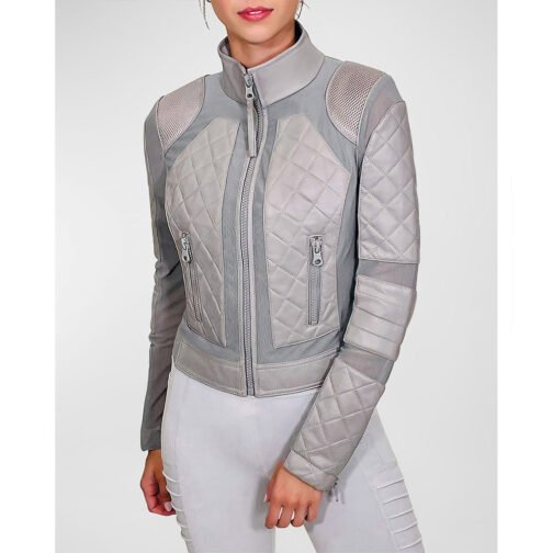 Women’s Moto Leather & Mesh Jacket - Image 6