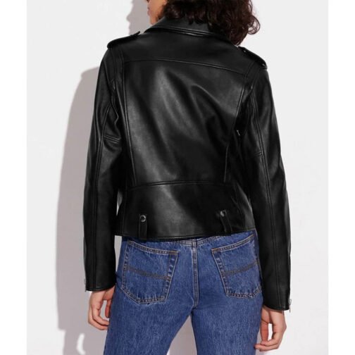 Women’s C Moto Leather Jacket - Image 3