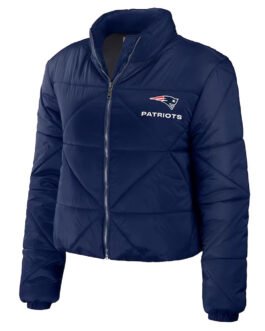 Women’s New England Patriots Puffer Cropped Jacket