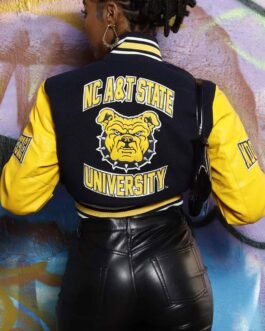 Women’s North Carolina A&T State University Black and Yellow Varsity Jacket