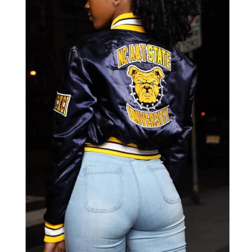 Women’s North Carolina A&T State University Navy Jacket - Image 4