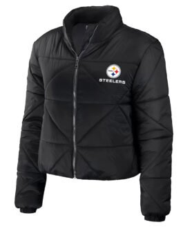 Women’s Pittsburgh Steelers Puffer Cropped Jacket