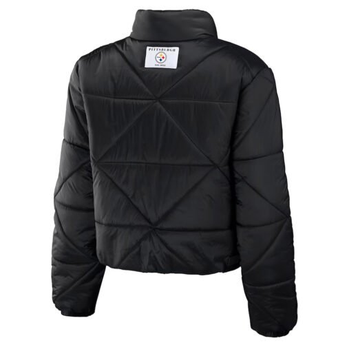 Women’s Pittsburgh Steelers Puffer Cropped Jacket - Image 2