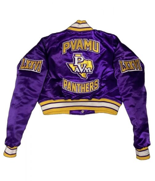 Women’s Embroidered Prairie View A&M University Purple Jacket - Image 2