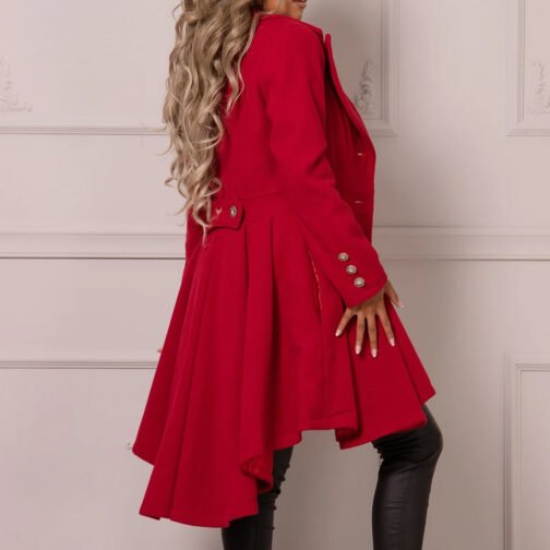 Women’s Princess Red Wool Midi Coat - Image 5