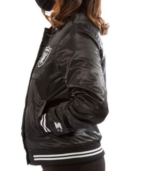 Women’s Raiders Las Vegas Satin Starter Jacket - Image 13