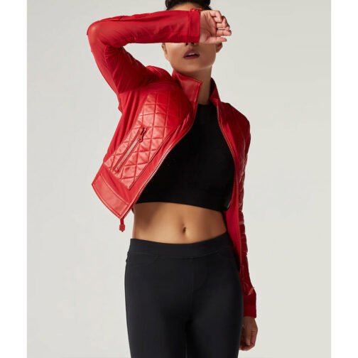 Women’s Moto Leather & Mesh Jacket - Image 30