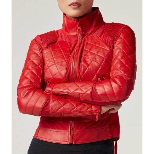 Women’s Moto Leather & Mesh Jacket - Image 3