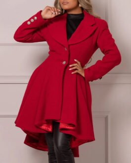 Women’s Princess Red Wool Midi Coat