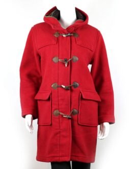 Women’s Duffle Red Hooded Coat