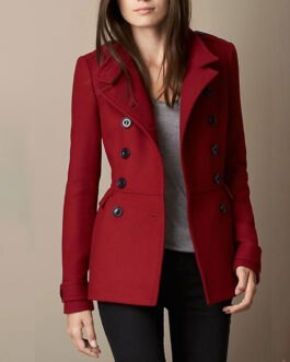 Red Women’s Wool Peacoat