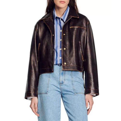 Women’s Jude Leather Jacket - Image 3