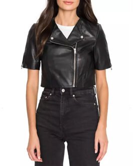 Women’s Short Sleeve Leather Jacket