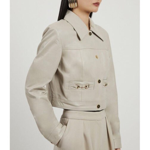 Women’s Snaffle Trim Leather Jacket - Image 11