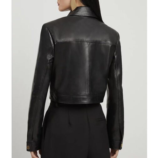 Women’s Snaffle Trim Leather Jacket - Image 8