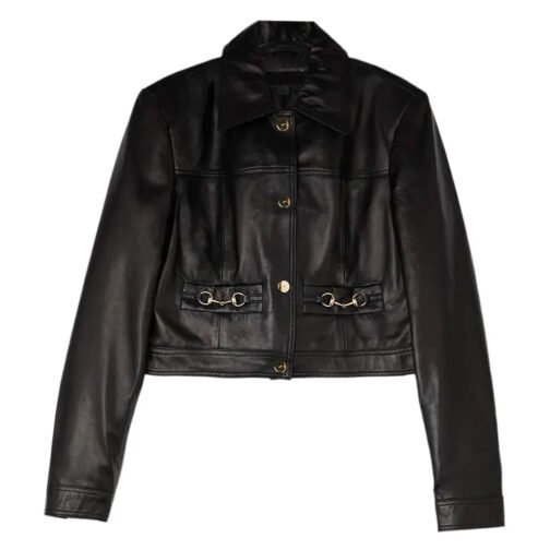 Women’s Snaffle Trim Leather Jacket - Image 5