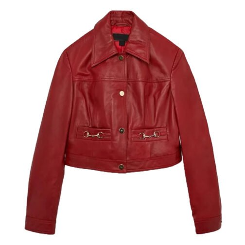 Women’s Snaffle Trim Leather Jacket - Image 4