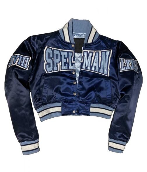 Women’s Cropped Spelman College Blue Bomber Jacket