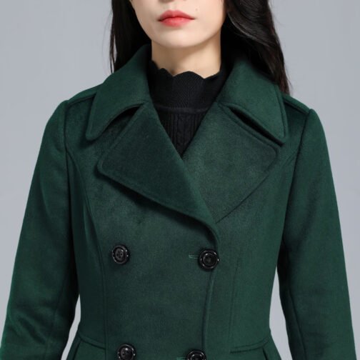 Women’s Swing Double Breasted Wool Coat - Image 22