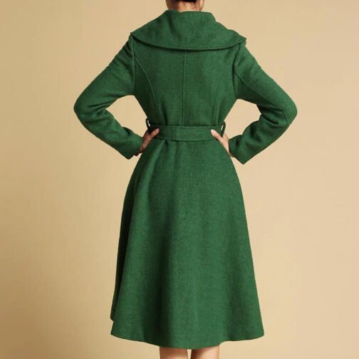 Women’s Feminine Swing Fit and Flare Wool Coat - Image 6
