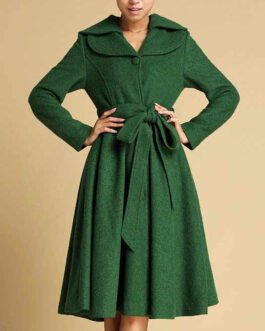 Women’s Feminine Swing Fit and Flare Wool Coat
