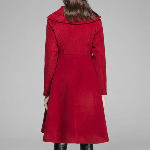 Women’s Feminine Swing Fit and Flare Wool Coat - Image 5