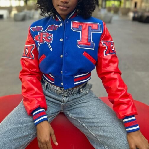 Women’s Tennessee State University Cropped Varsity Jacket