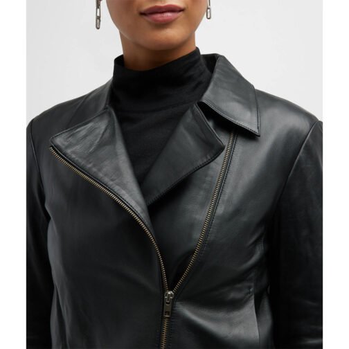 Women’s Vince Zip Front Leather Jacket - Image 5