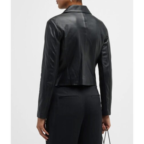 Women’s Vince Zip Front Leather Jacket - Image 4