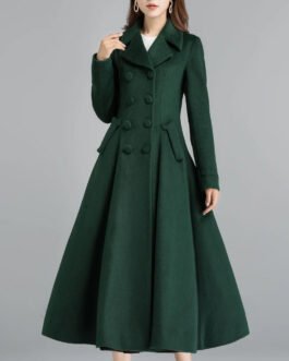 Women’s Vintage Inspired Swing Double Breasted Wool Coat
