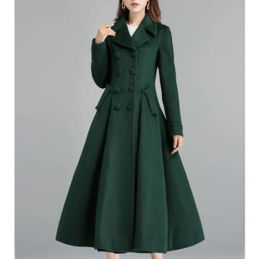 Women’s Vintage Inspired Swing Double Breasted Wool Coat