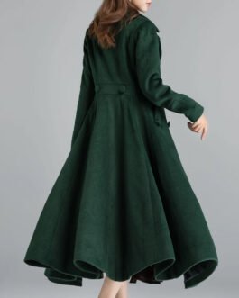 Women’s Vintage Inspired Swing Double Breasted Wool Coat