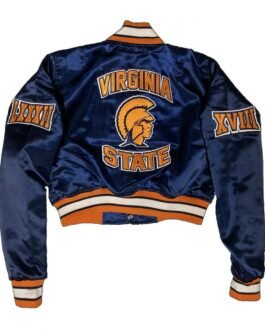 Women’s Blue Cropped Virginia State University Jacket