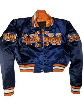 Women’s Blue Cropped Virginia State University Jacket
