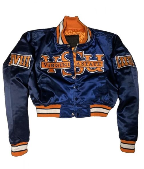Women’s Blue Cropped Virginia State University Jacket