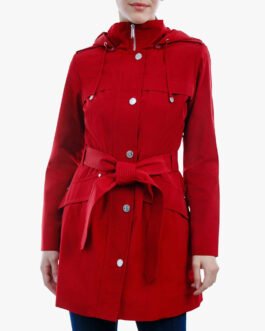Women’s Zip Front Belted Hooded Coat