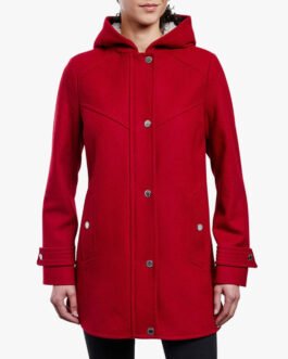 Women’s Zip Front Wool Sherpa Hooded Coat
